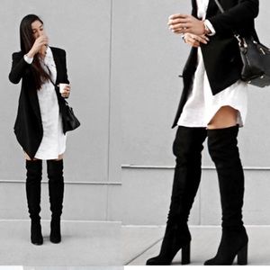 Suede knee high boots
